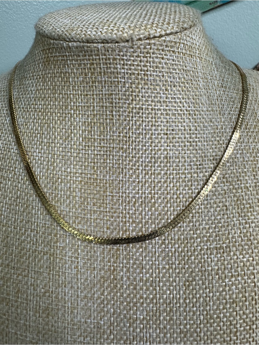 Monet Gold Plated Flat Herringbone 16” Chain